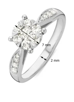 Witgouden ring, 0.57 ct diamant, Enchanted