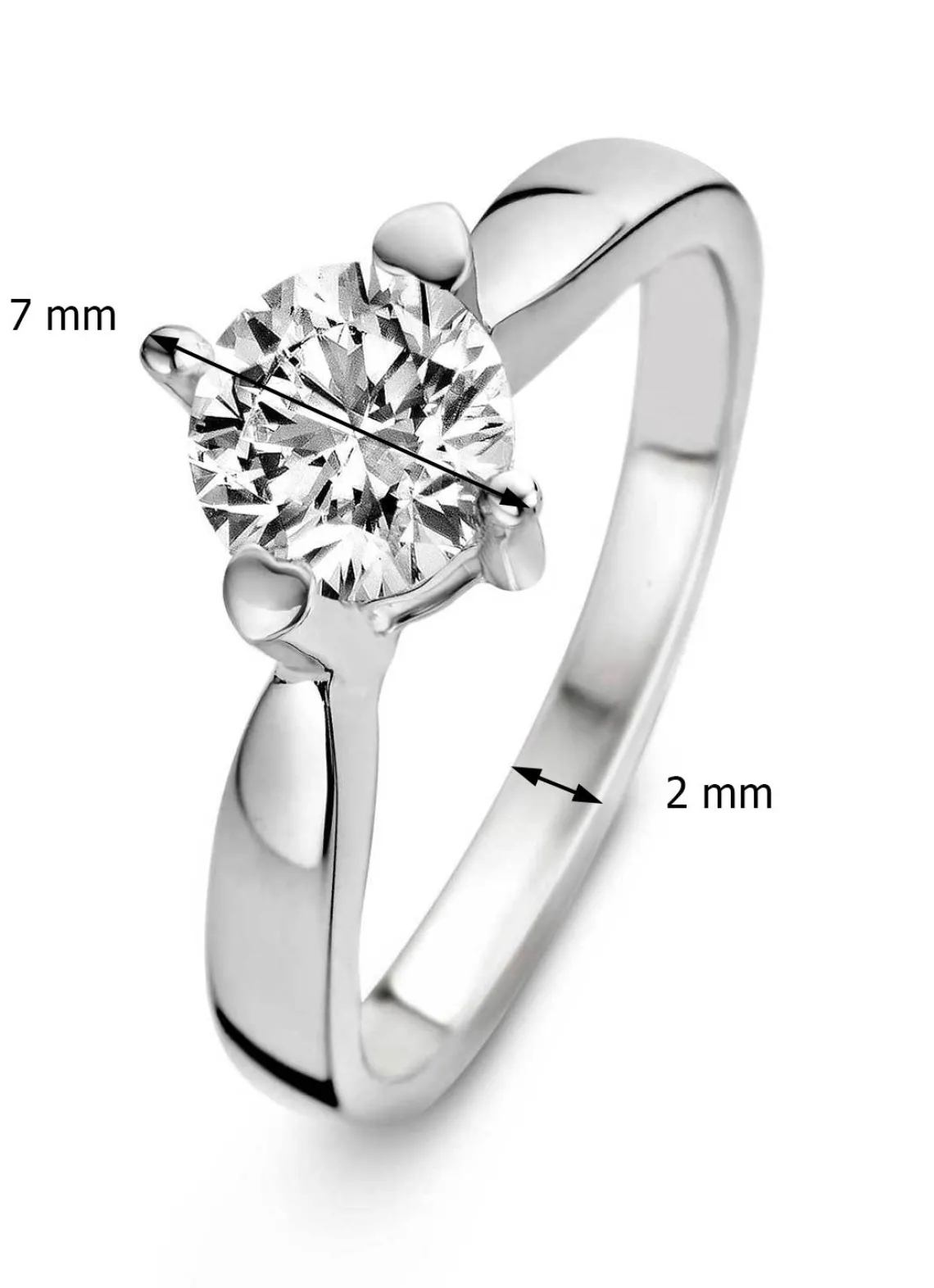 Witgouden ring, 0.40 ct diamant, Hearts & Arrows
