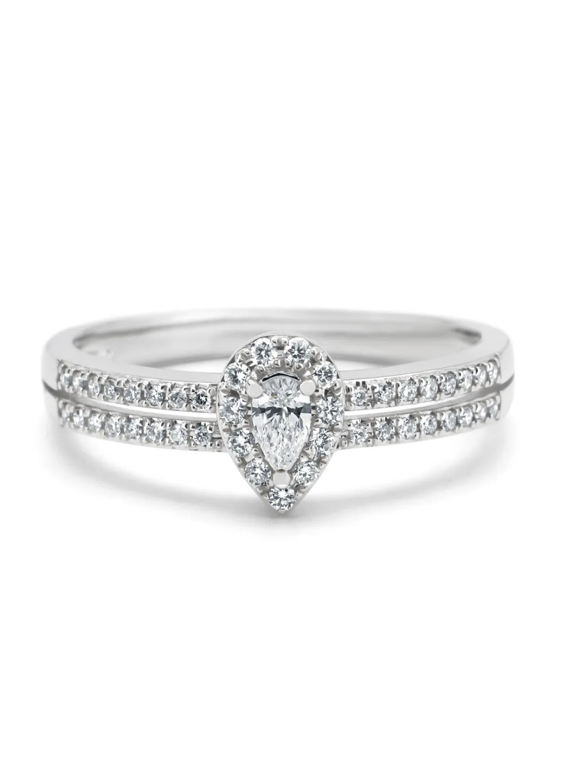 Witgouden ring, 0.25 ct diamant, Petite Romance