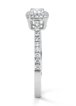 Witgouden ring, 0.55 ct diamant, Hearts & Arrows