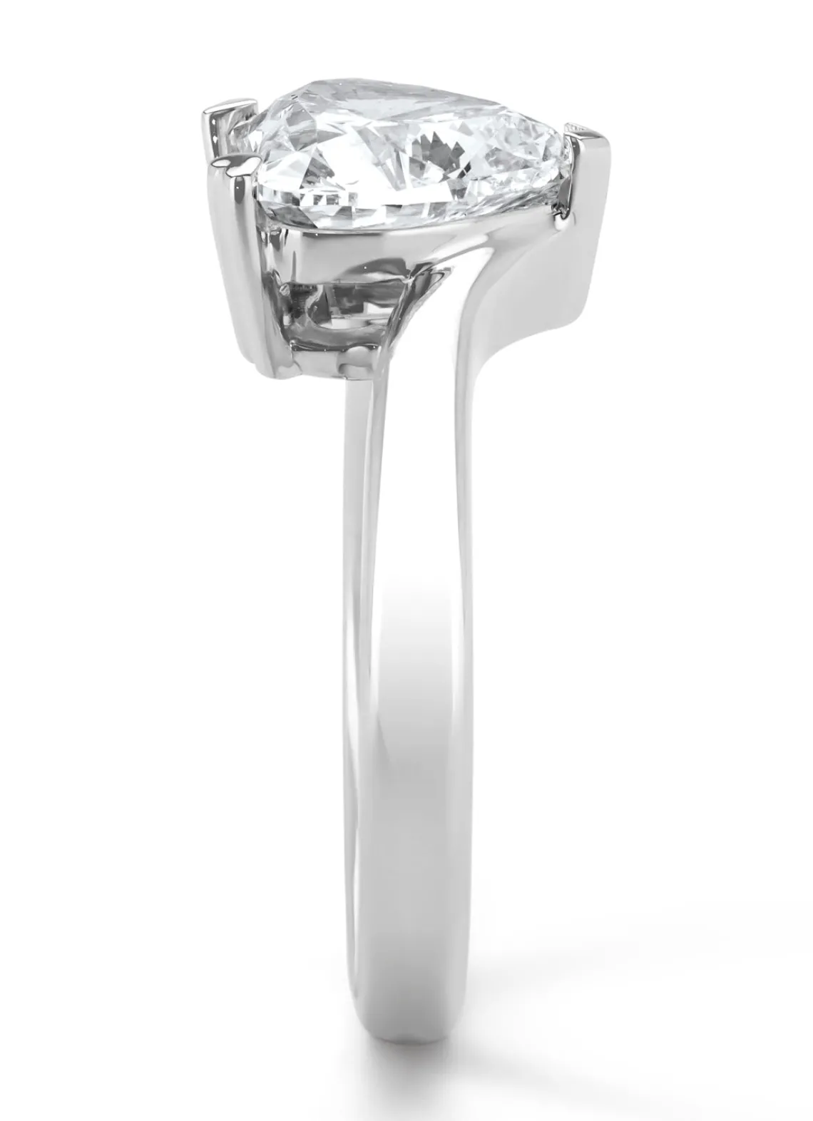 Witgouden ring, 2.15 ct diamant, Solitair