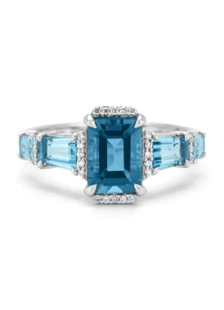 Witgouden ring, 1.76 ct london topaas, Gallery