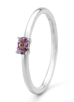 Witgouden ring, 0.14 ct paarse amethist, Joy