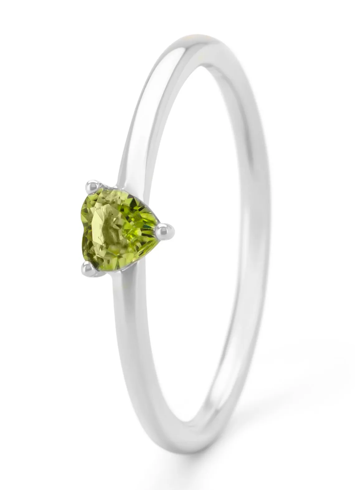 Witgouden ring, 0.26 ct peridoot, Joy