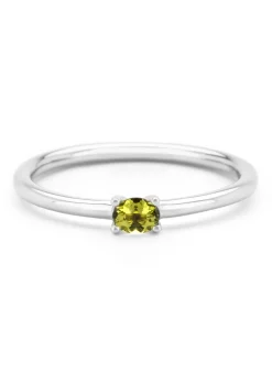 Witgouden ring, 0.19 ct peridoot, Joy