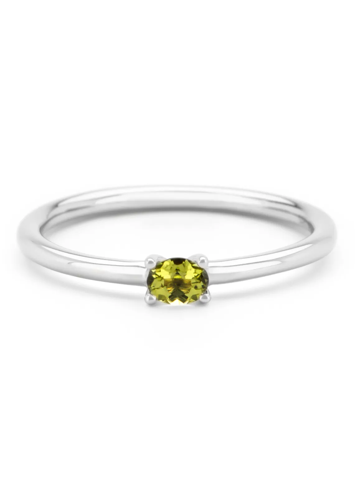 Witgouden ring, 0.19 ct peridoot, Joy