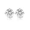 Witgouden solitair oorstekers, 0.92 ct diamant, Groeibriljant