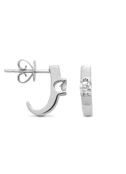 Witgouden solitair oorstekers, 0.22 ct diamant, Groeibriljant