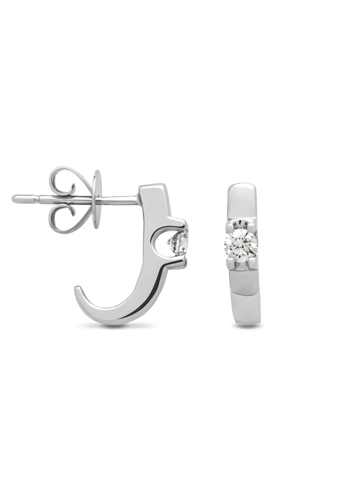 Witgouden solitair oorstekers, 0.22 ct diamant, Groeibriljant