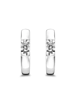 Witgouden solitair oorstekers, 0.36 ct diamant, Groeibriljant