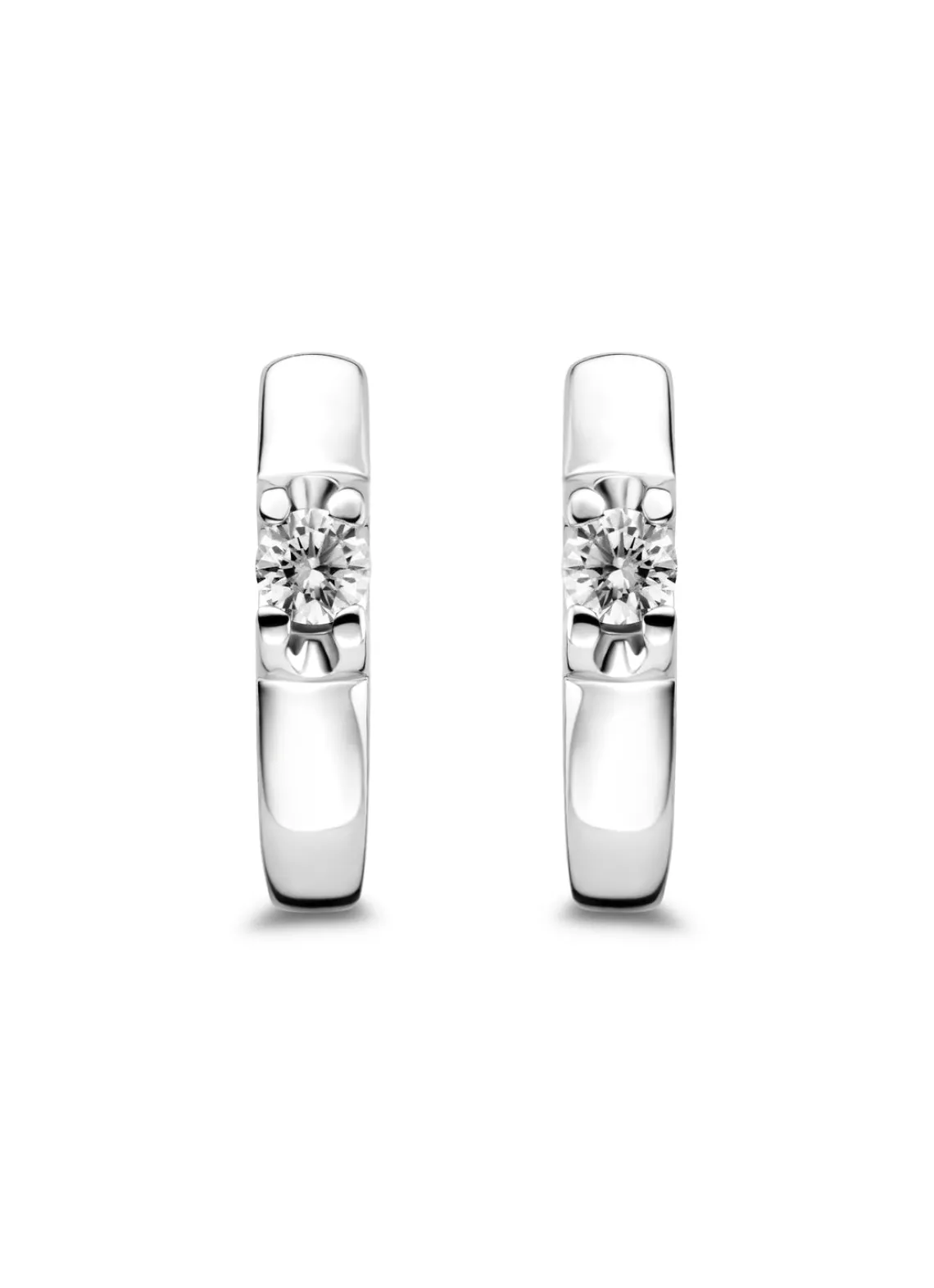 Witgouden solitair oorstekers, 0.36 ct diamant, Groeibriljant