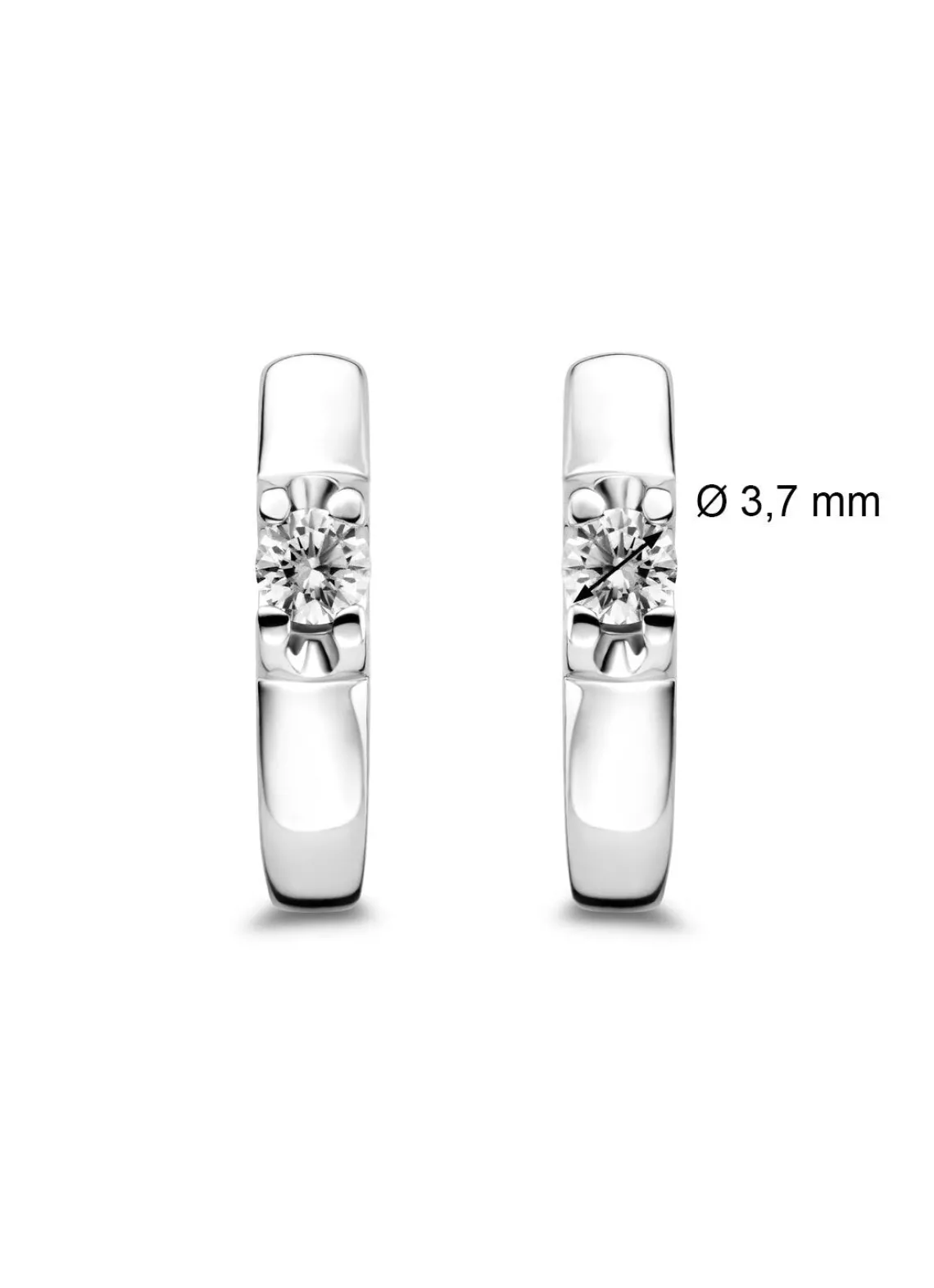 Witgouden solitair oorstekers, 0.36 ct diamant, Groeibriljant
