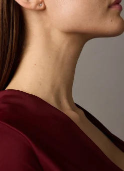 Witgouden solitair oorstekers, 0.12 ct diamant, Groeibriljant