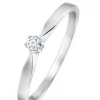 Witgouden solitairring, 0.06 ct diamant, Groeibriljant