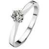 Witgouden solitairring, 0.23 ct diamant, Groeibriljant