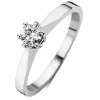 Witgouden solitairring, 0.24 ct diamant, Groeibriljant