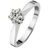 Witgouden solitairring, 0.36 ct diamant, Groeibriljant