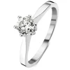 Witgouden solitairring, 0.54 ct diamant, Groeibriljant